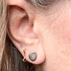 Solid Gold Pebble Stud Earrings