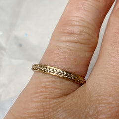 Solid gold plait ring hand made