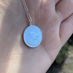 Sterling Silver English Farthing Necklace