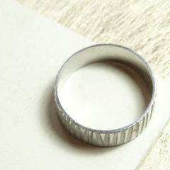 Men's Palladium Textured Ring, Guys' Wedding Band, Civil Partnership Ring. Handmade, Artisan, Bespoke.