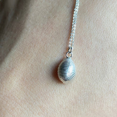 Tiny Sterling Silver Cowrie Seashore Necklace