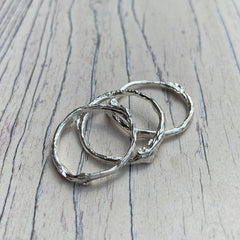 Solid Silver Rose Twig Ring