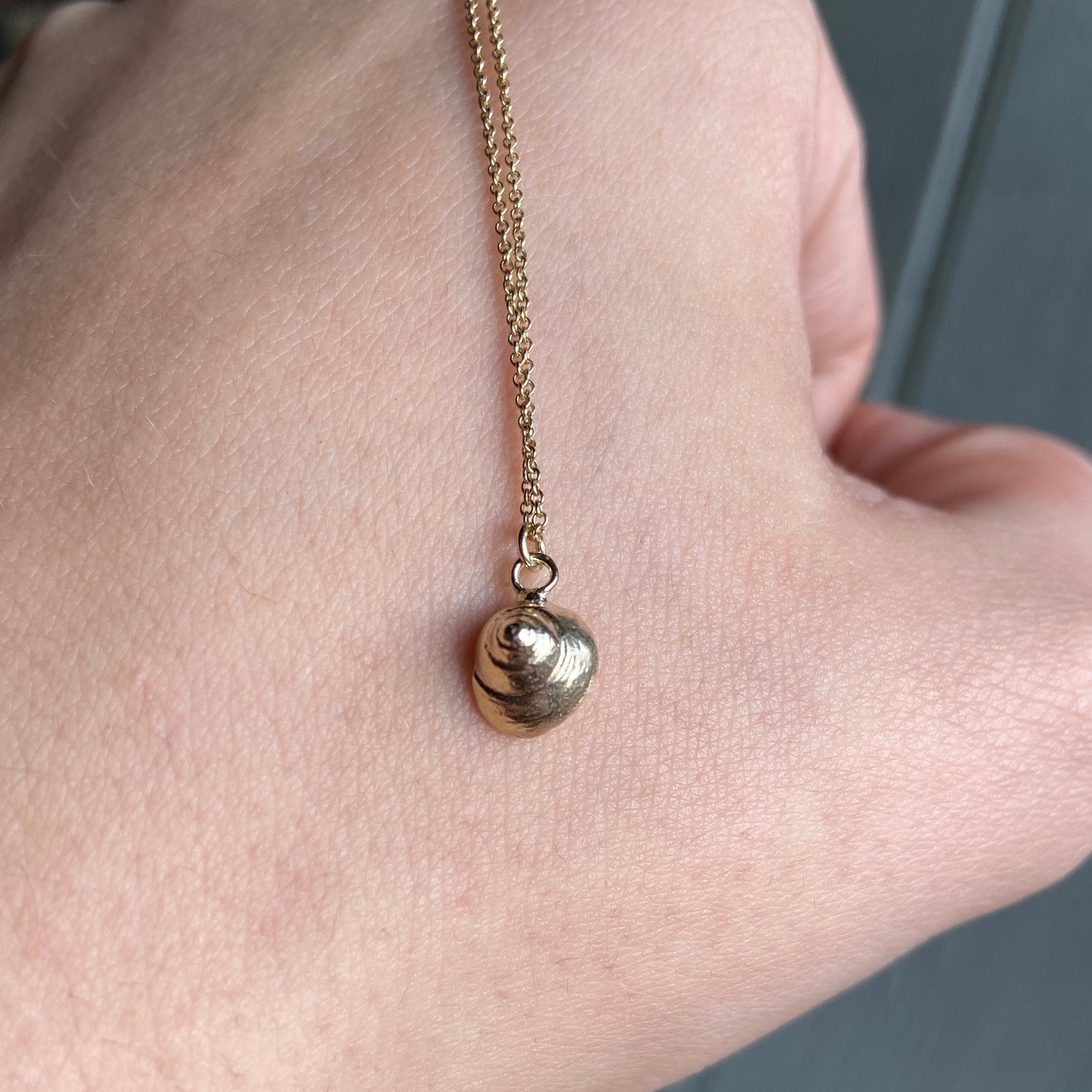 Tiny Gold Snail Shell Pendant