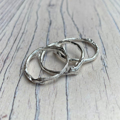 Solid Silver Rose Twig Ring