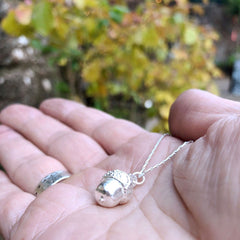 Solid Silver Acorn Necklace