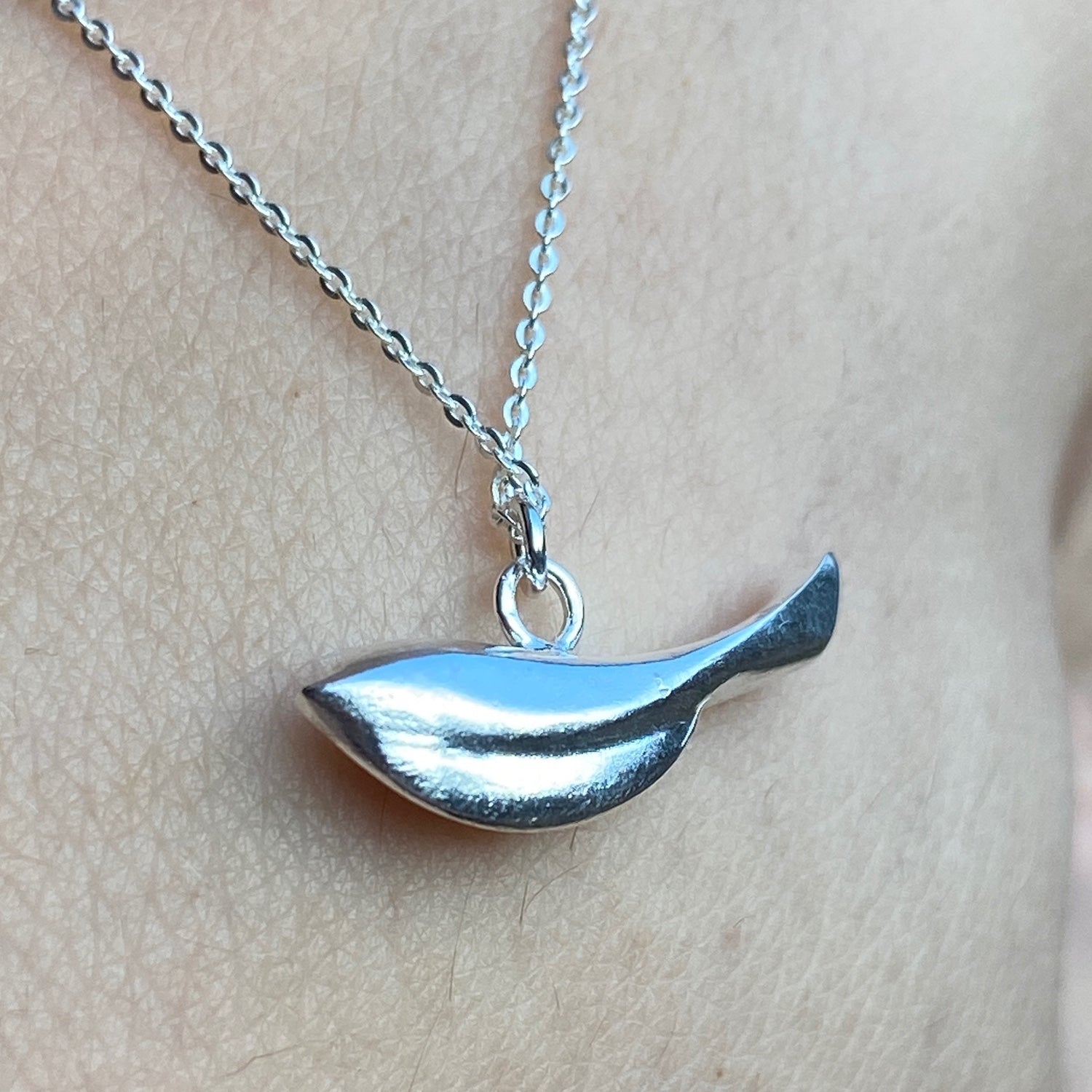 Solid Sterling Silver Hand-Carved Bird Pendant