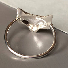 Silver Fox Face Ring