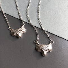Solid Silver Sly Fox Necklace