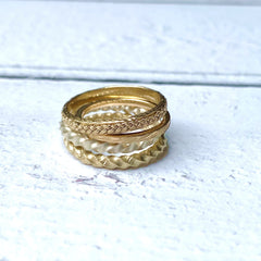 Solid gold ring stack hand made Devon