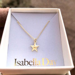 Tiny dainty solid gold star necklace - who is your star?